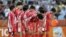 북한 여자 축구 월드컵 대표 선수들(자료사진)