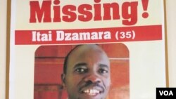 Posters of missing activist Itai Dzamara. 
