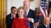 President Joe Biden, right, presents the Presidential Medal of Freedom, the nation's highest civilian honor, to former Secretary of State Hillary Clinton at the White House in Washington, Jan. 4, 2025.