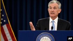 Kepala Bank Sentral Amerika atau Federal Reserve, Jerome Powell berbicara di Washington DC, Kamis (20/3). 