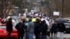 Local Serbs block the road near the village of Rudare, north of Serb-dominated part of ethnically divided town of Mitrovica, Kosovo, Dec. 11, 2022. 