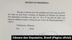 Despacho do presidente interino da Câmara dos Deputados do Brasil, Waldir Maranhão