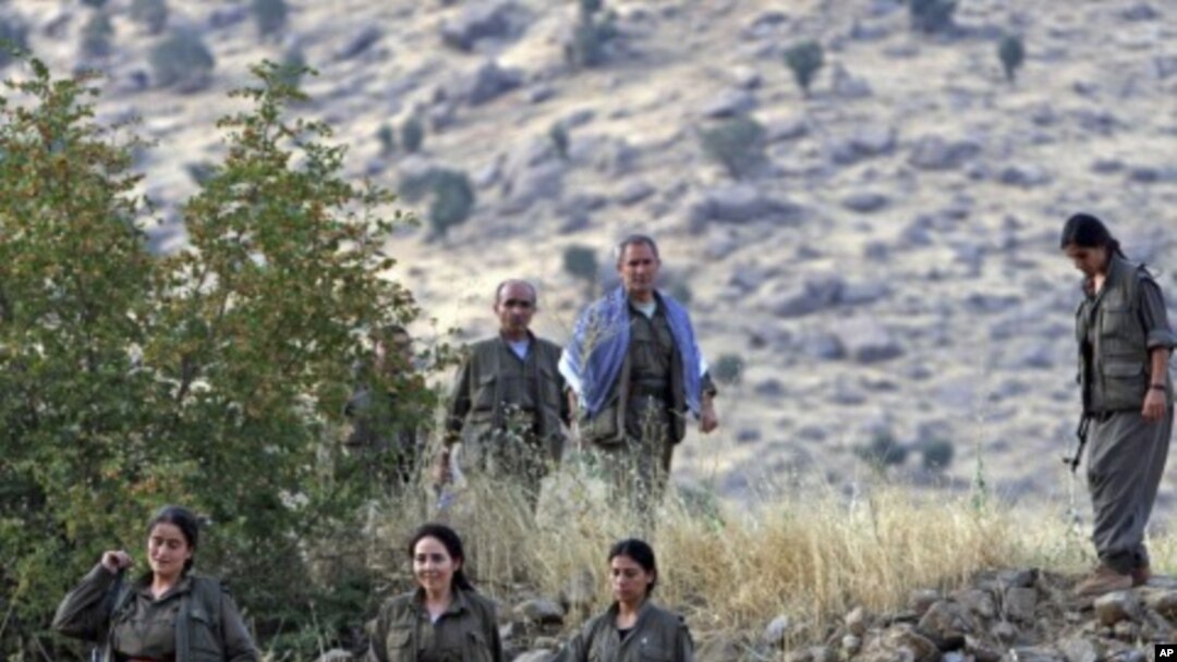 Members of the Kurdistan Workers' Party, or PKK, are seen in the Kandil mountain range, Iraq (File Photo - August 13, 2011)
