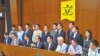 苹果日报图片 香港非建指派立法会议员周二中午举行记者会