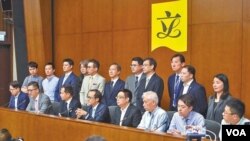 苹果日报图片 香港非建指派立法会议员周二中午举行记者会