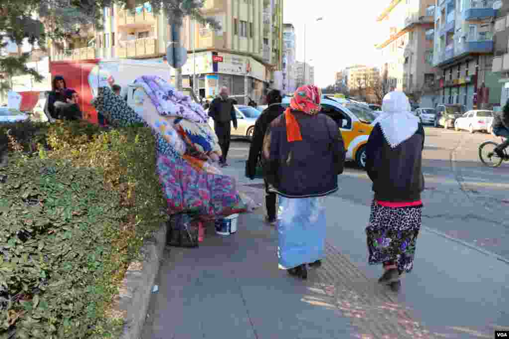 Residents living Sur district in Diyarbakir after the curfew was expanded