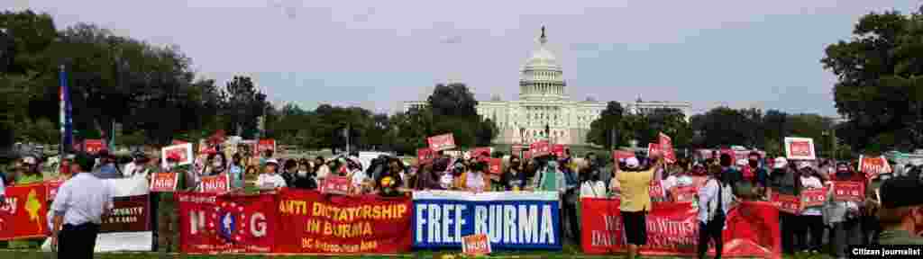 Protest in DC - NUG အမျိုးသားညီညွတ်ရေးအစိုးရ ထောက်ခံပွဲ