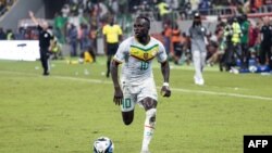 FILES - Senegal's #10 Sadio Mane runs with the ball during the friendly international football match between Senegal and Algeria at the Abdoulaye Wade Stadium in Diamniadio on September 12, 2023.