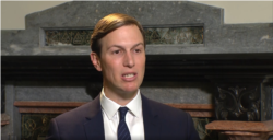 FILE - Jared Kushner, senior adviser to President Donald Trump, speaks to VOA's "Plugged In With Greta Van Susteren" at the Old Executive Office Building in Washington, Aug. 18, 2020.