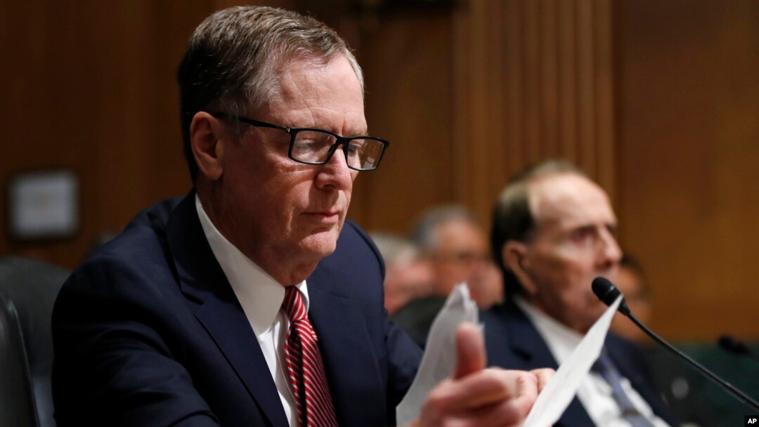 Ông Robert Lighthizer điều trần trước Thượng Viện Mỹ ngày 14/3/2017 ((AP Photo/Manuel Balce Ceneta)