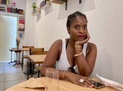 Cameroon-born Jacqueline Ngo Mpii founded Little Africa walking tours, aimed to showcase the African side of Paris. (Lisa Bryant/VOA)