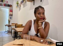 Cameroon-born Jacqueline Ngo Mpii founded Little Africa walking tours, aimed to showcase the African side of Paris. (Lisa Bryant/VOA)