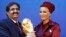 امیر قطر و همسرش 
