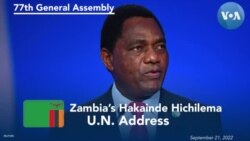 Zambia President Hichilema Addresses 77th UNGA