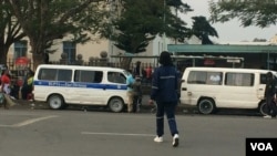 Kombis parked in Bulawayo amid a crackdown on commuter operators.