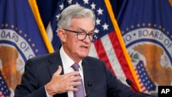 Federal Reserve Chair Jerome Powell speaks at a news conference, Sept. 21, 2022, at the Federal Reserve Board Building in Washington. 