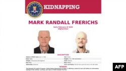 FILE - This poster image courtesy of the FBI shows the kidnapping poster for Mark Randall Frerichs, obtained on Aug. 26, 2020.