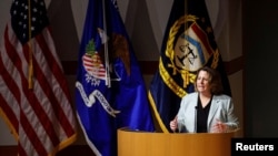 FILE - Lisa Monaco, deputy U.S. attorney general, speaks in Washington, May 6, 2022. Monaco warned Sept. 21, 2022, of "increasingly brazen" attacks by Iran on America and the American people.