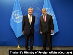 Don Pramudwinai, Thailand's Deputy Prime Minister, met with UN's Secretary General António Guterres at 77th UNGA on Sep 24, 2022.