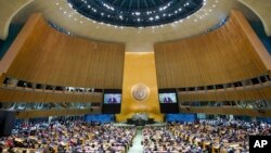 El secretario general de las Naciones Unidas, Antonio Guterres, se dirige a la 77ª sesión de la Asamblea General en la sede de la ONU el martes 20 de septiembre de 2022. (Foto AP/Mary Altaffer)