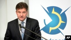 FILE - Slovakian Foreign Minister Miroslav Lajcak speaks during a security conference in Budapest, Hungary, Feb. 25, 2016. Lajack is also president of the current session of the U.N. General Assembly.