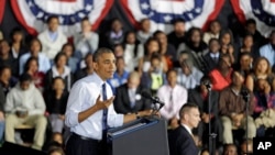 President Barack Obama speaks at Pathways in Technology Early College High School in Brooklyn, New York, Oct. 25, 2013. 