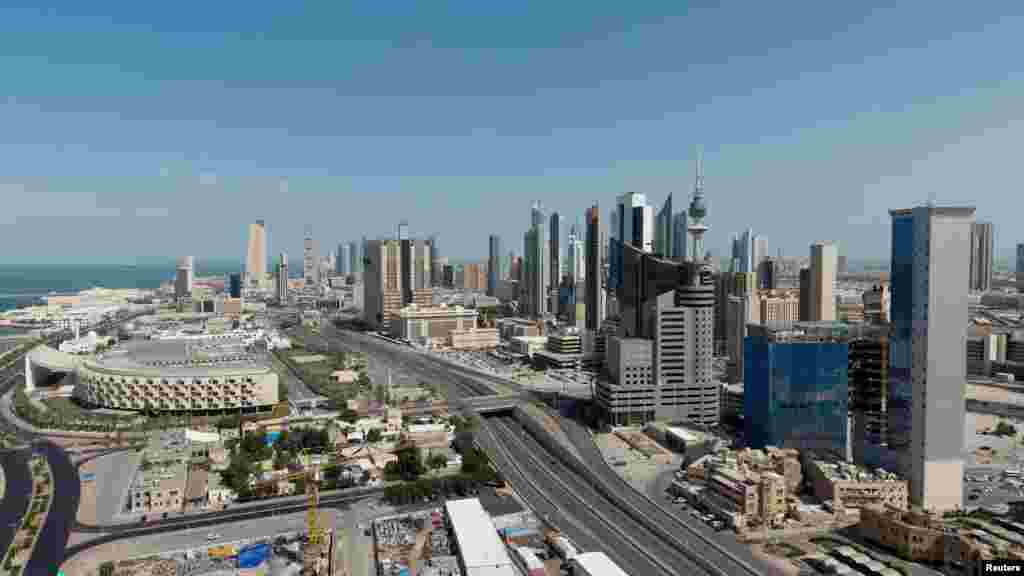 FILE PHOTO: A drone view shows Kuwait City in the aftermath of strikes by Israel and the U.S. on Iran