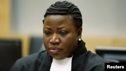 Chief Prosecutor Fatou Bensouda of the International Criminal Court (ICC) sits in the ICC courtroom in the Hague, July 10, 2012. 