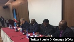 Une délégation du Conseil œcuménique des Églises (COE) rencontre des politiciens congolais à Kinshasa, RDC, le 21 août 2018. (Twitter/Ludie D. Omanga)