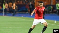 Mahmoud 'Trezeguet' Hassan lors du match d'ouverture de la CAN entre l'Egypte et le Zimbabwe, Egypte, le 21 juin 2019