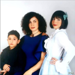 Alireza Ghandchi’s wife Faezeh Falsafi and two children Daniel and Dorsa, passengers killed in Iran's shoot-down of a Ukrainian plane near Tehran on Jan. 8, 2020. (Courtesy of family)