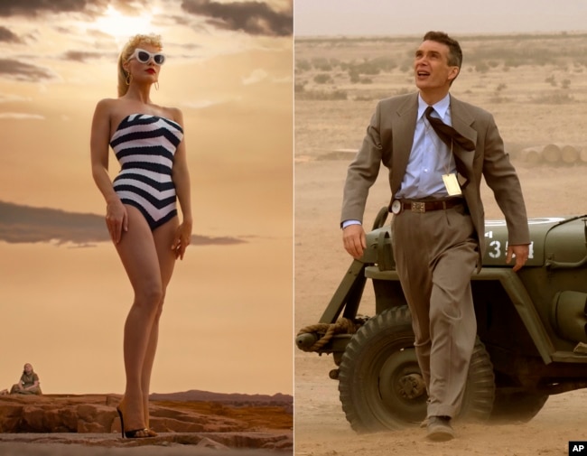 Barbie and Oppenheimer came out on the same day in July. (Warner Bros Pictures/Universal Pictures vía AP)