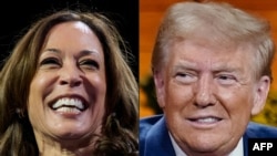 Combinación fotográfica muestra a la vicepresidenta de EEUU, Kamala Harris, y a expresidente Donald Trump en octubre de 2024.