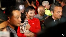 Pacquiao está supuesto a luchar contra el estadounidense Timothy Bradley en Las Vegas el 9 de abril.