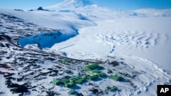 FILE - View of New Zealand's Scott Base in Antarctica on November 14, 2011. Delegations from Russia and Ukraine are among those meeting in Australia to decide the future of Antarctica's pristine waters. (Anthony Powell/Antarctica New Zealand via AP)