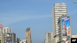 DRC - Boulevard du 30 juin, the main avenue of the La Gombe District of Kinshasa (March 2011)