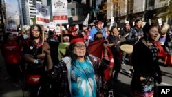 Манифестация в поддержку Дня коренных народов в Сиэтле (архивное фото) 