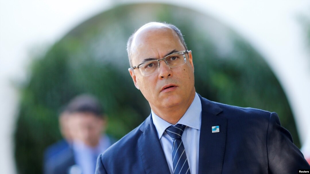 Rio de Janeiro's Governor Wilson Witzel is seen after a meeting with Brazil's President Jair Bolsonaro at the Senate President's home in Brasilia, Brazil, May 8, 2019. 
