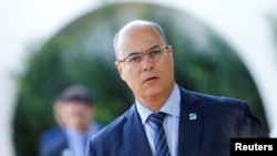 Rio de Janeiro's Governor Wilson Witzel is seen after a meeting with Brazil's President Jair Bolsonaro at the Senate President's home in Brasilia, Brazil, May 8, 2019. 