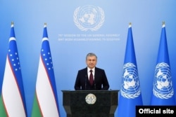FILE - In his address to the United Nations General Assembly Sept. 23, 2020, Uzbek President Shavkat Mirziyoyev reiterated that reforms in his country are irreversible (President.uz)