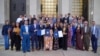 Members of the Kurdish community pose with Nashville's Metropolitan Council staff to honor 50 years of Kurdish presence in the city. 
