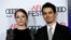 Director Damien Chazelle and cast member Emma Stone pose at the premiere of "La La Land" during AFI FEST in Hollywood, Calif., Nov. 15, 2016. 