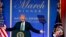 FILE - President Donald Trump speaks to the National Republican Congressional Committee March Dinner at the National Building Museum in Washington, March 20, 2018. Trump, a constant critic of what he calls “fake news,” will skip the White House Correspondents’ Dinner for a second year in a row. 