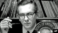 Willis Conover broadcasting at the Voice of America (undated photo)