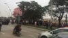 Manifestantes na Praça Primeiro de Março, Luanda