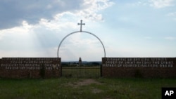 This is the entrance to the Saint Mark the Apostle and Saint Samuel the Confessor Monastery in Cullinan, South Africa, where three monks were fatally stabbed. A suspect has been arrested, police said on March 13, 2024.