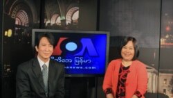 VOA Burmese Service Chief Than Lwin Htun and co-anchor Nyo Nyo Lwin.