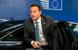 Irish Prime Minister Leo Varadkar arrives for an EU summit in Brussels, Thursday, Oct. 17, 2019.