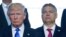 FILE - U.S. President Donald Trump and Hungarian Prime Minister Viktor Orban were part of a group photo taken during a NATO summit in Brussels, Belgium, May 25, 2017.