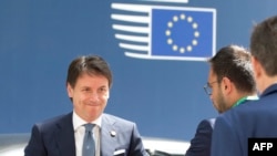 Le Premier ministre italien, Giuseppe Conte, au sommet européen sur l’immigration à l'édifice Europa, à Bruxelles, le 28 juin 2018